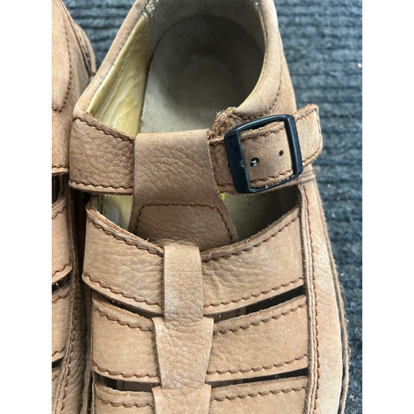 Birkenstock Footprints Tan Leather Fisherman Shoes Mary Jane EU 41 US 10 Women G - Picture 10 of 13